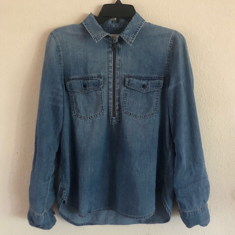 Denim Madewell Zipper Top